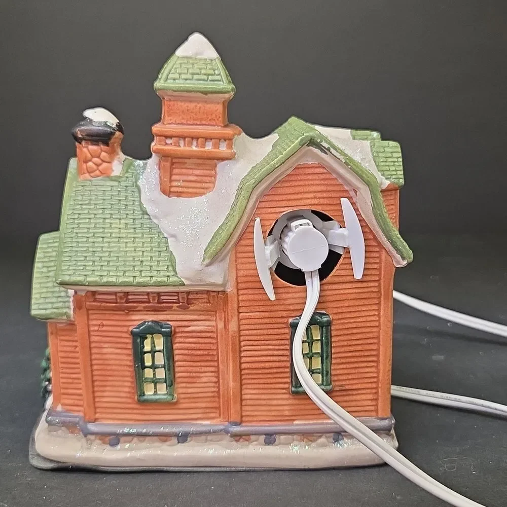 Vintage Holiday Schoolhouse‎ For Christmas Village